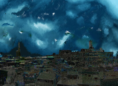 View of Siena - a Digital Graphics and Cartoon Artowrk by phillip Schewe