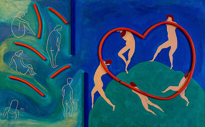 Understanding of Happiness - Tribute to Matisse - A Paint Artwork by Abraham Aronovitch