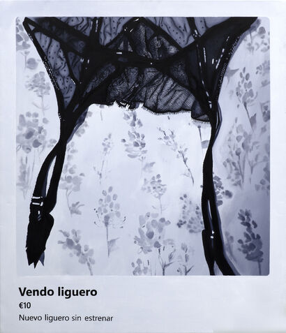 I sell garter belt - a Paint Artowrk by Gerda Van Damme