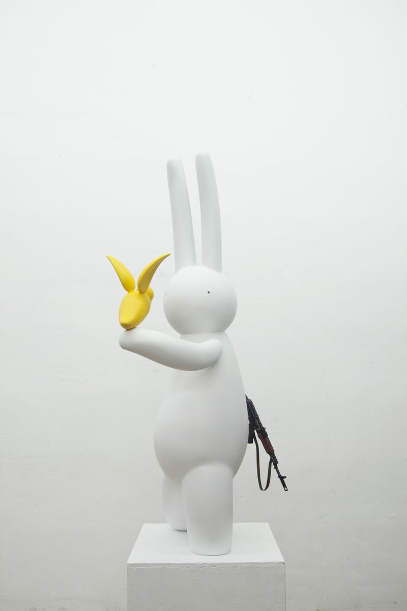 Life and Death series 1 : LAPIN, Bird and AK47 - a Sculpture & Installation by mr clement