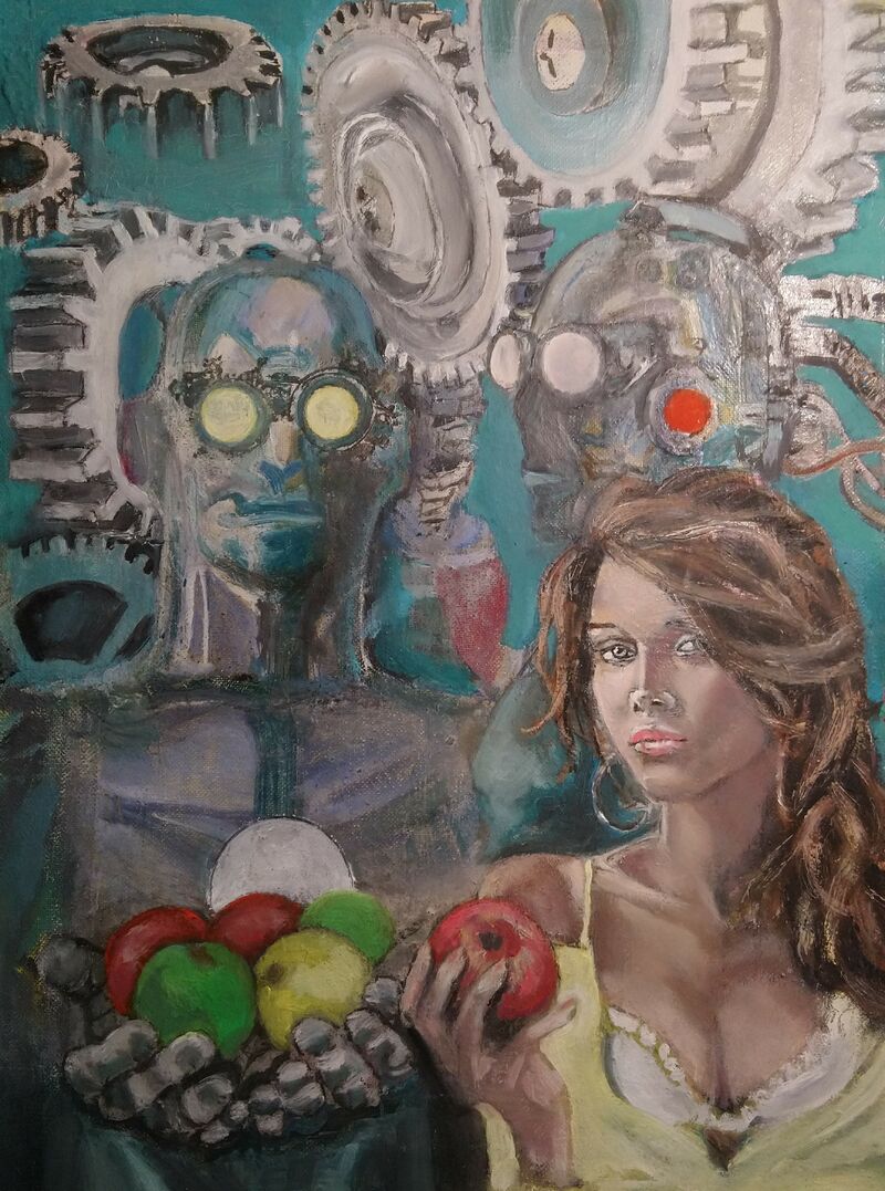 Robot in Love - a Paint by Roberto Gili
