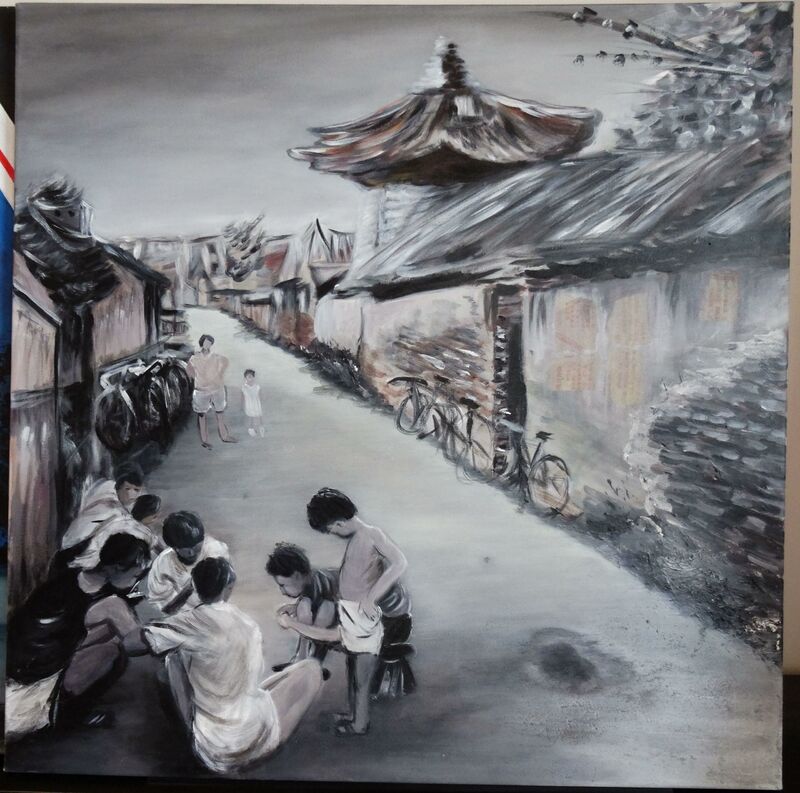 childhood memory - a Paintings by zhang lei