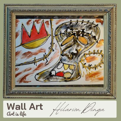 Hommage à Basquiat - A Paint Artwork by Hilarion Dinga