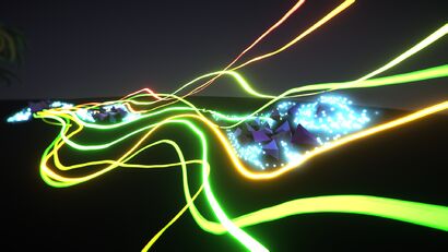 II Expedition to The New Moon (Day I. ENERGY STRINGS) - a Digital Art Artowrk by ALLEXANDRA