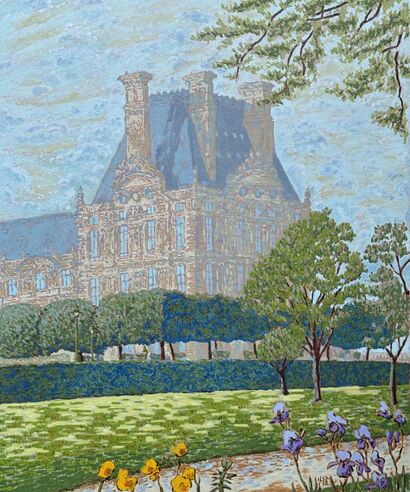 Jardin Tuileries, Paris, France.  - a Paint Artowrk by Jeffrey Kum