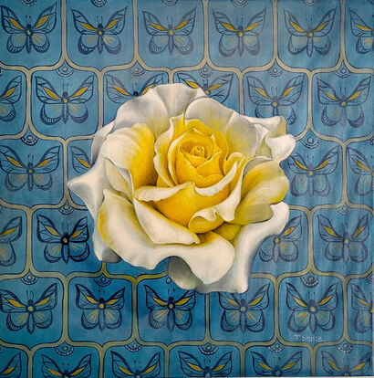 White rose - a Paint Artowrk by Tanya Shark