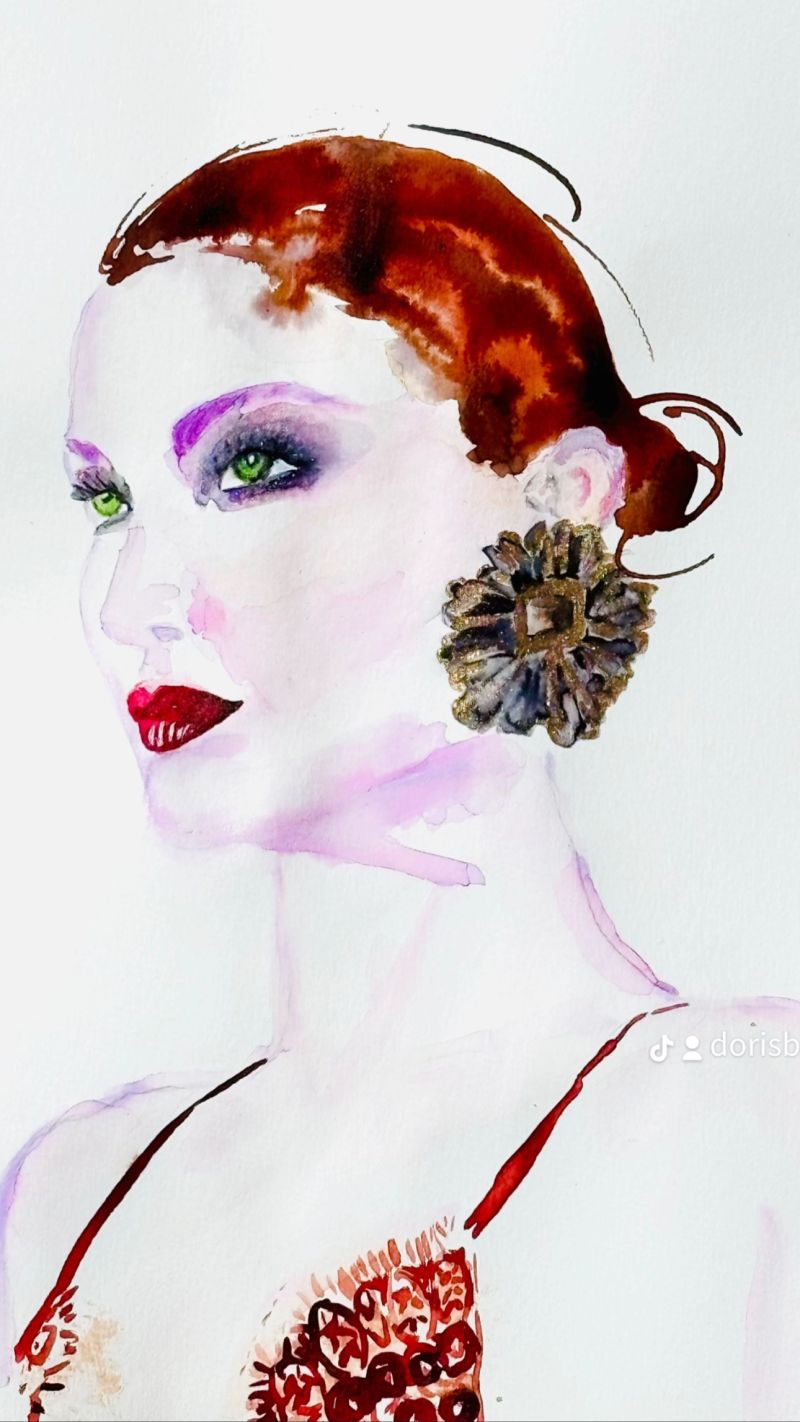 Portrait of Bella Hadid - a Paintings by Doris D