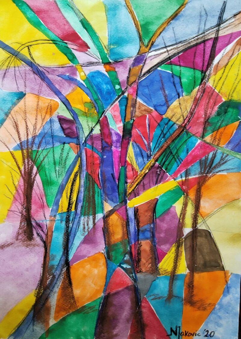 Forest refreshing  - a Paintings by Nancy Jakovic