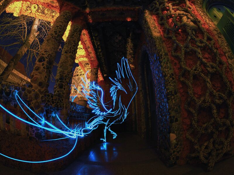 Light painting art of Chinese mythical montster —— Qing Luan - a Photographic Art by Roywang