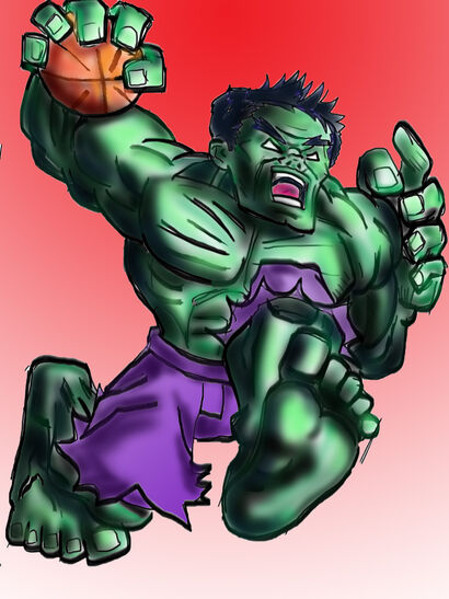 Hulk slam rock - a Digital Graphics and Cartoon Artowrk by Script Octave