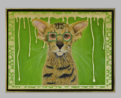 Green Cat - A Art Design Artwork by Elena Belous