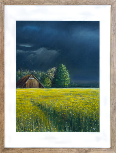 Rapeseed field before a thunderstorm - a Paint Artowrk by Elena Terentieva