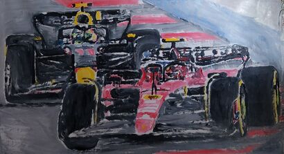 Ferrari supera la Redbull - a Paint Artowrk by Renzo Sossella