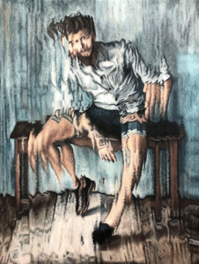 man, waiting - a Paint Artowrk by Jens Hesse