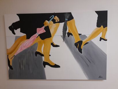 Le gambe delle donne con l'ombrello - A Paint Artwork by Dario Vanin