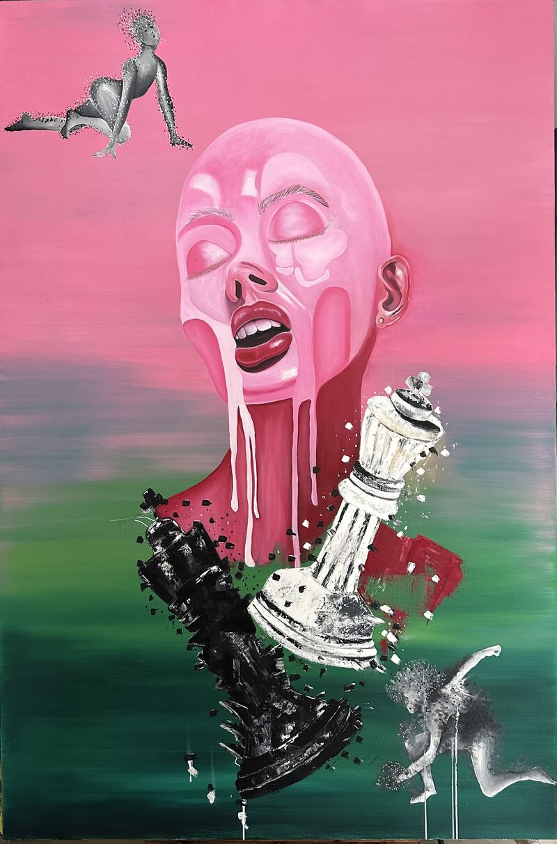 Fighting over subconscious mind  - a Paintings by Soheila Golestani