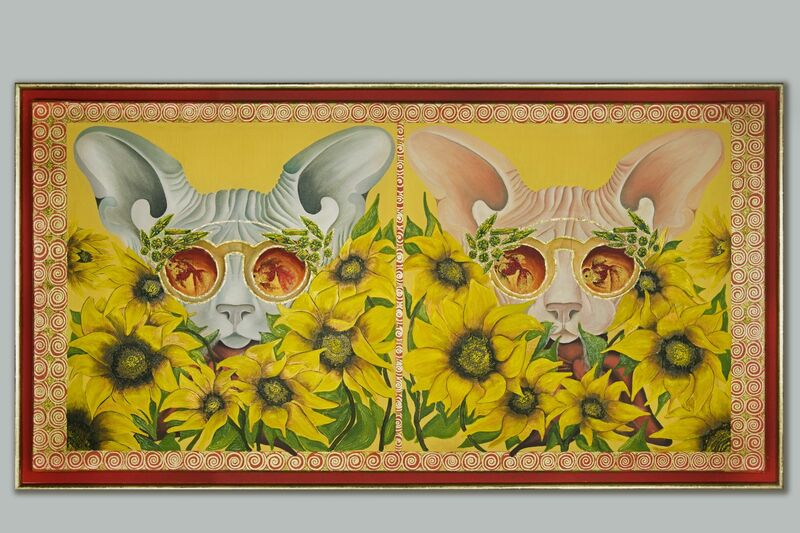 Twins around sunflowers - a Art Design by Elena Belous