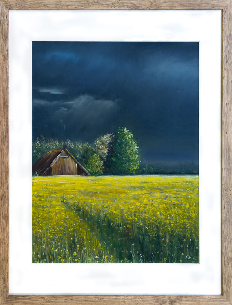 Rapeseed field before a thunderstorm - a Paint by Elena Terentieva