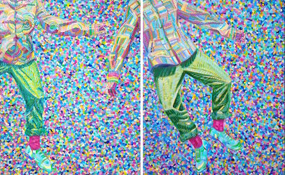 Consciousness and Subconsciousness (Diptych) - A Paint Artwork by Van Lanigh