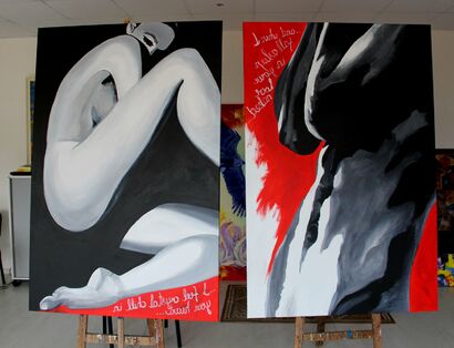 ...and when I fall asleep in your love naked… (II) ...I feel crystal chill of your heart (I) (diptych) - a Paint Artowrk by Zita Vilutyte