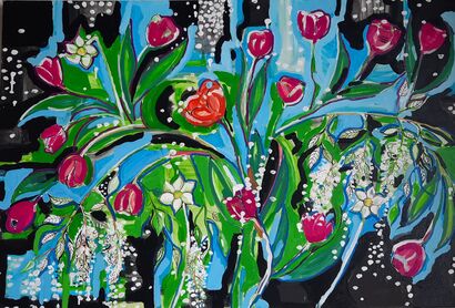 tulips - A Paint Artwork by Laura Vizbule