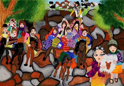 Nomadic migration - a Paint Artowrk by Zahra Assarian