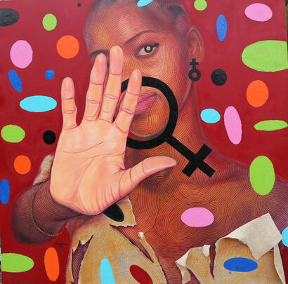 STOP AUX VIOLENCES FAITES AUX FEMMES - A Paint Artwork by ENDUBU