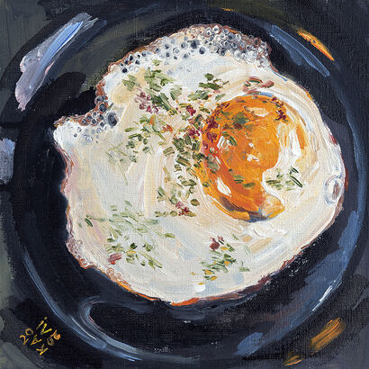 Fried eggs. Day 3 - A Paint Artwork by Kateryna Ivonina