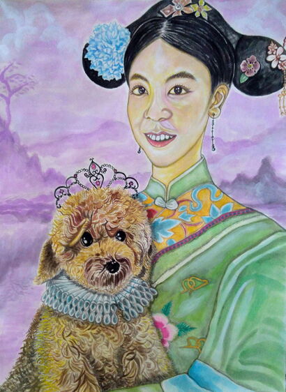 Princess&Her Adorable Doggie - a Paint Artowrk by Jo Lan Tao