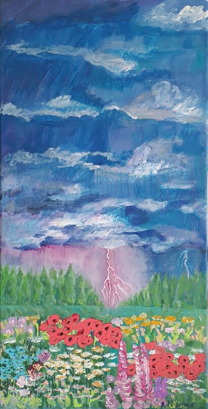 Storm in Tuscany ( II from serie) - a Paint Artowrk by Agnieszka  Niemiec