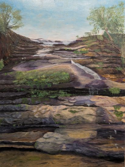 Katoomba falls - a Paint Artowrk by Quinones  Barbara 