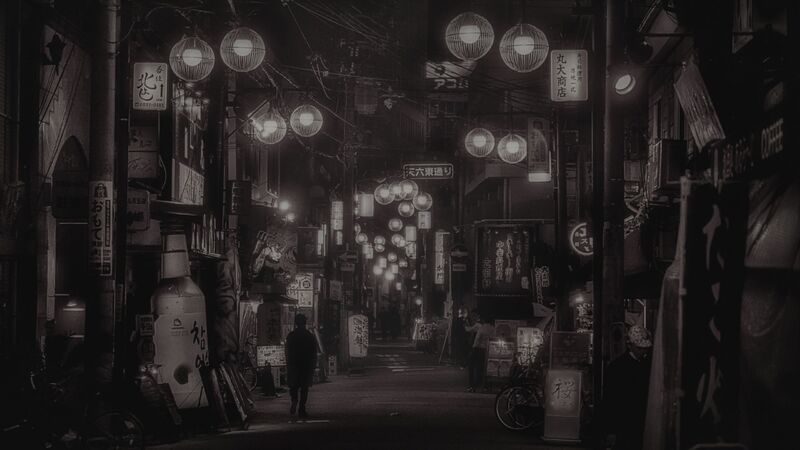 「Tenroku East Bar Street in Osaka」 - a Photographic Art by Toyonari Fukuta