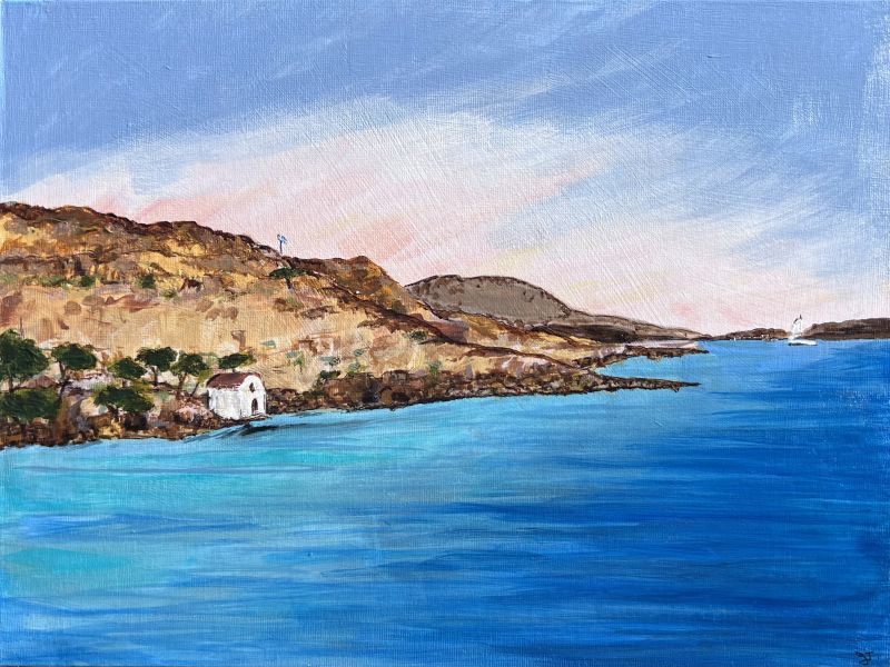 Swim with a View,  Kastellorizo - a Paintings by Joanne  Tunnicliffe
