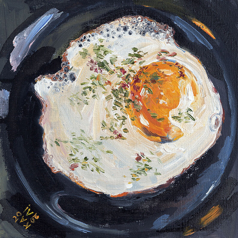 Fried eggs. Day 3 - a Paint by Kateryna Ivonina