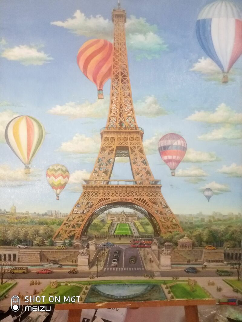 Sky of Paris  - a Paint by Dmitrii  Kolesnikov 