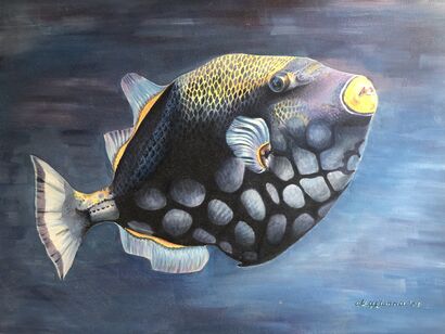 Triggerfish Clown Fish - A Paint Artwork by MariAnna