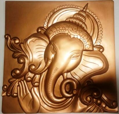 Lord Ganesha- copper - a Sculpture & Installation Artowrk by Pearl bhachu
