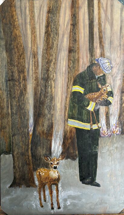 Fire SalvAItion 2 - a Paint Artowrk by Moreno Bregagnollo