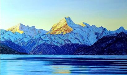 Mt.Cook Glow in the Morning  - a Paint Artowrk by Inga Butkute