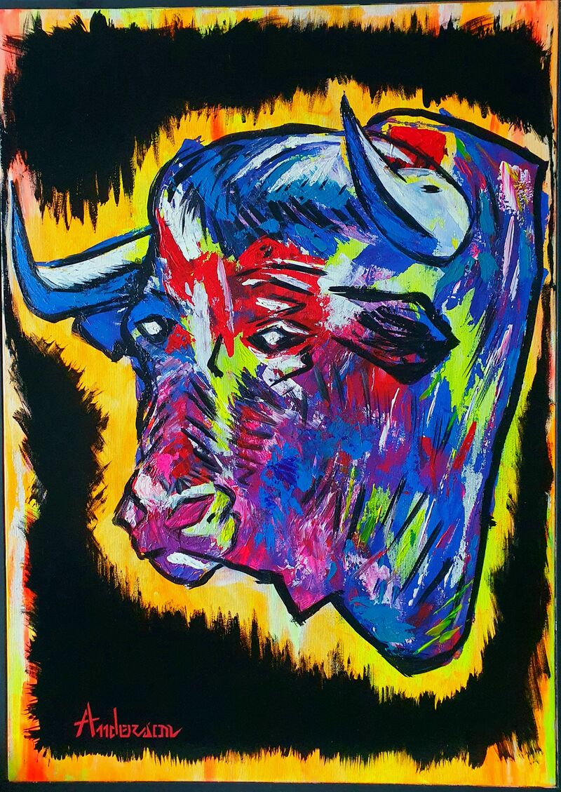 BULL'S HEAD, NOT ART, NOT CULTURE - a Paint by Pamelo Anderson