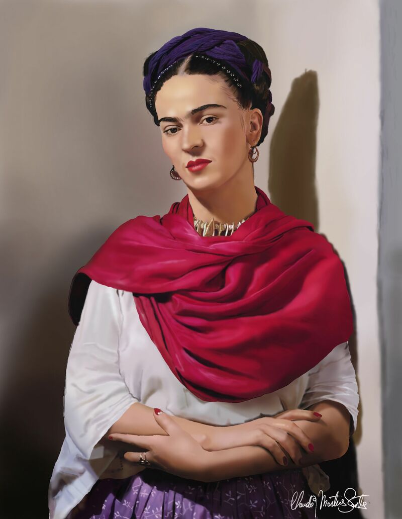 Frida Kahlo - a Digital Graphics and Cartoon by Claudio Martins dos Santos