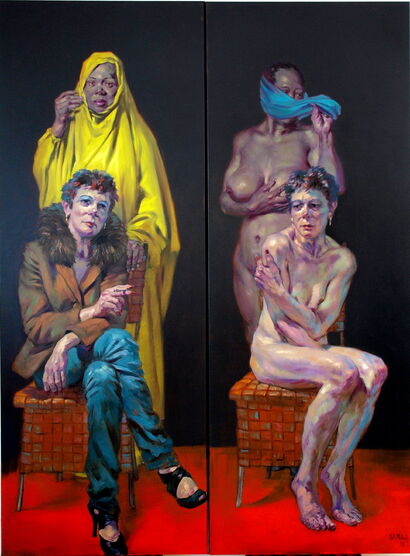 Deux femmes - A Paint Artwork by Gerd Mosbach