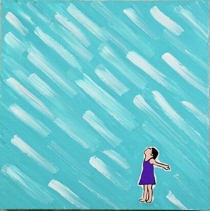 Keep Moving, Even in the Rain - a Paint Artowrk by HsunArt