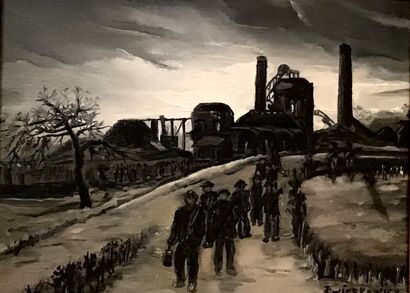 Mineurs returning from their hard work - a Paint Artowrk by thérèsia swierkowicz