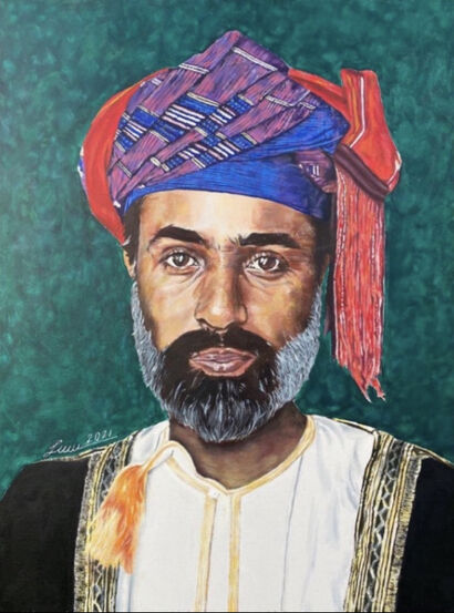 Sultan qaboos - a Paint Artowrk by Juna Alkiyumi