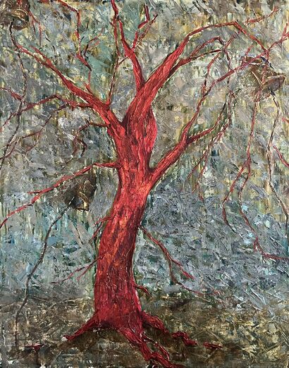 Red Tree - A Paint Artwork by Ecaterina Chirciu