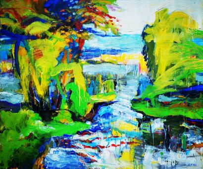 The lake goes to Heaven - a Paint Artowrk by Vytautas Kaunas