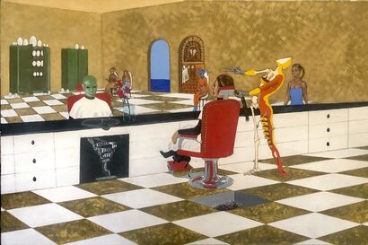 barbershop in another dimension - a Paint Artowrk by Achet