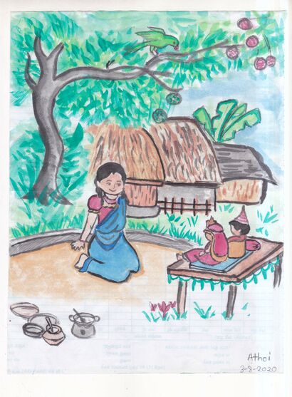 Doll's weeding ceremony of Bangladesh's Village - A Paint Artwork by Athoi