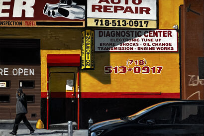 Bruckner Boulevard Auto Repair - a Paint Artowrk by Timothy Balboni